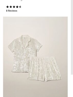 Avon Studio Women’s Velvet PJ Ivory Short Set Size L/G (12-14)
